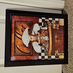 Jennifer Garant Fat Chef Framed Kitchen Art Print Wall Decor